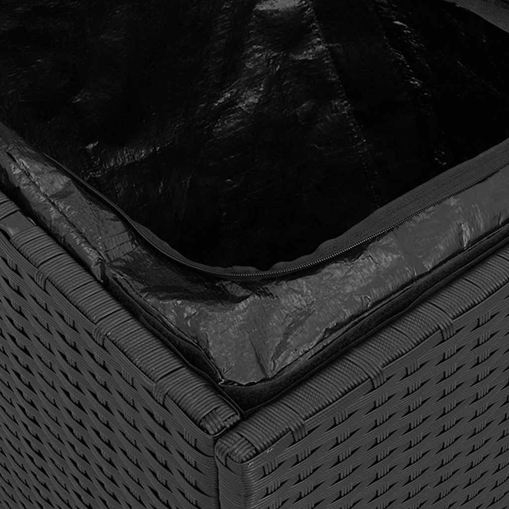 Zahradní Stoličky S Poduškami 2 Ks Černé 40X40X43 Cm Polyratan