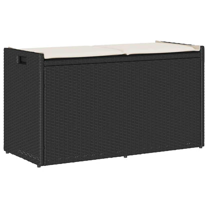 Venkovní Lavice S Polštářem Černá 100 Cm Poly Ratan