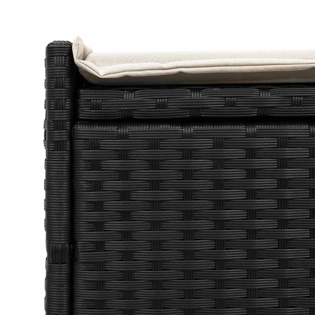 Venkovní Lavice S Polštářem Černá 100 Cm Poly Ratan