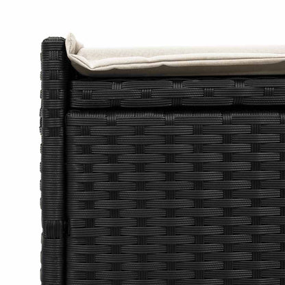 Venkovní Lavice S Polštářem Černá 100 Cm Poly Ratan