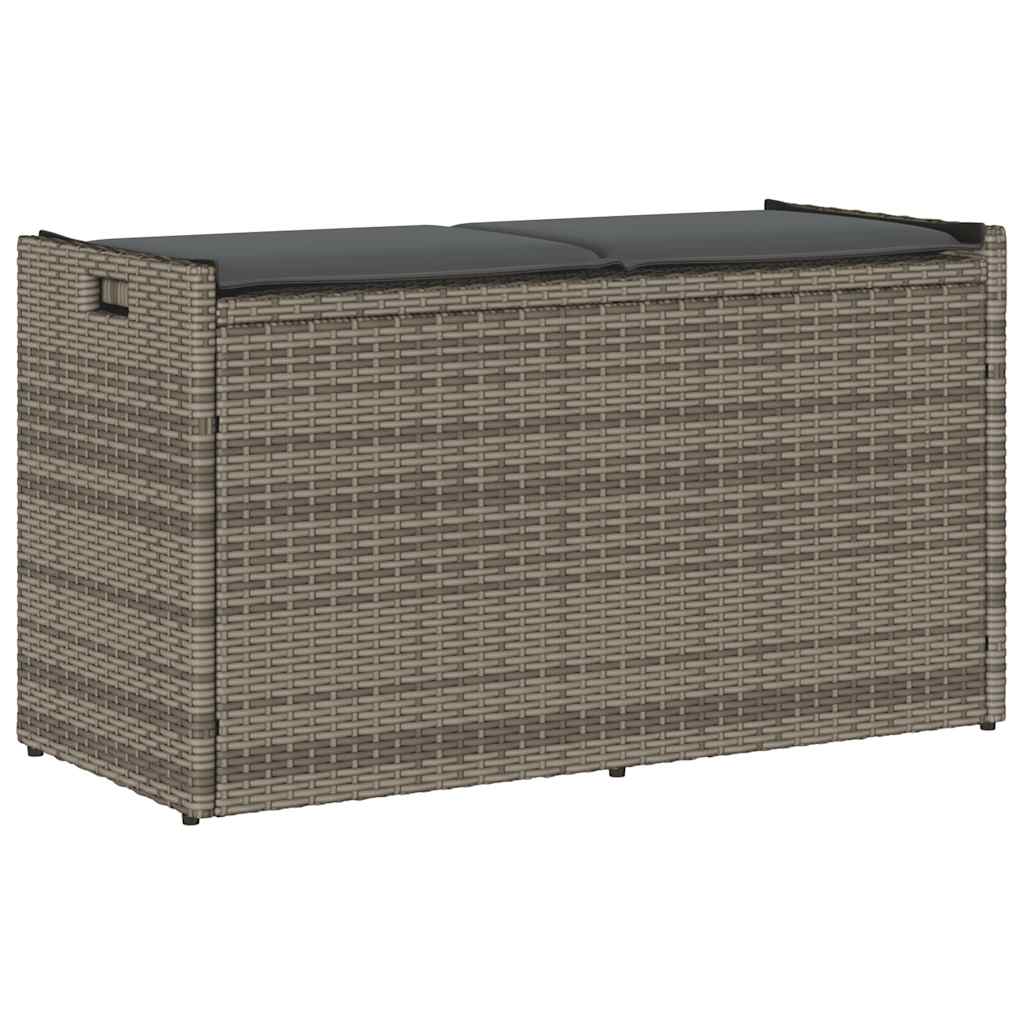 Venkovní Lavice S Polštářem Černá 100 Cm Poly Ratan