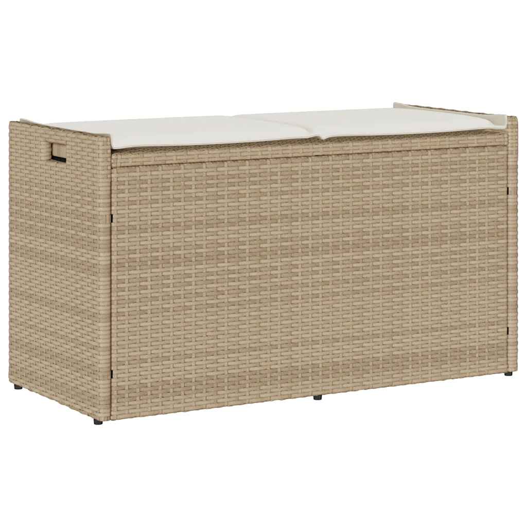Venkovní Lavice S Polštářem Černá 100 Cm Poly Ratan