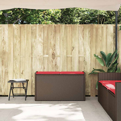 Venkovní Úložná Lavice S Polštářem Brown 100 Cm Poly Rattan