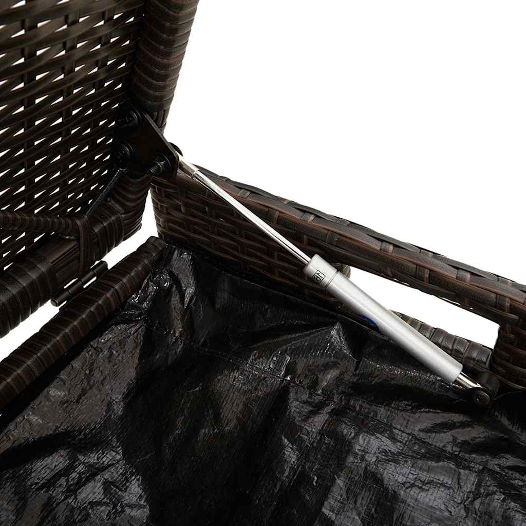 Venkovní Úložná Lavice S Polštářem Brown 100 Cm Poly Rattan