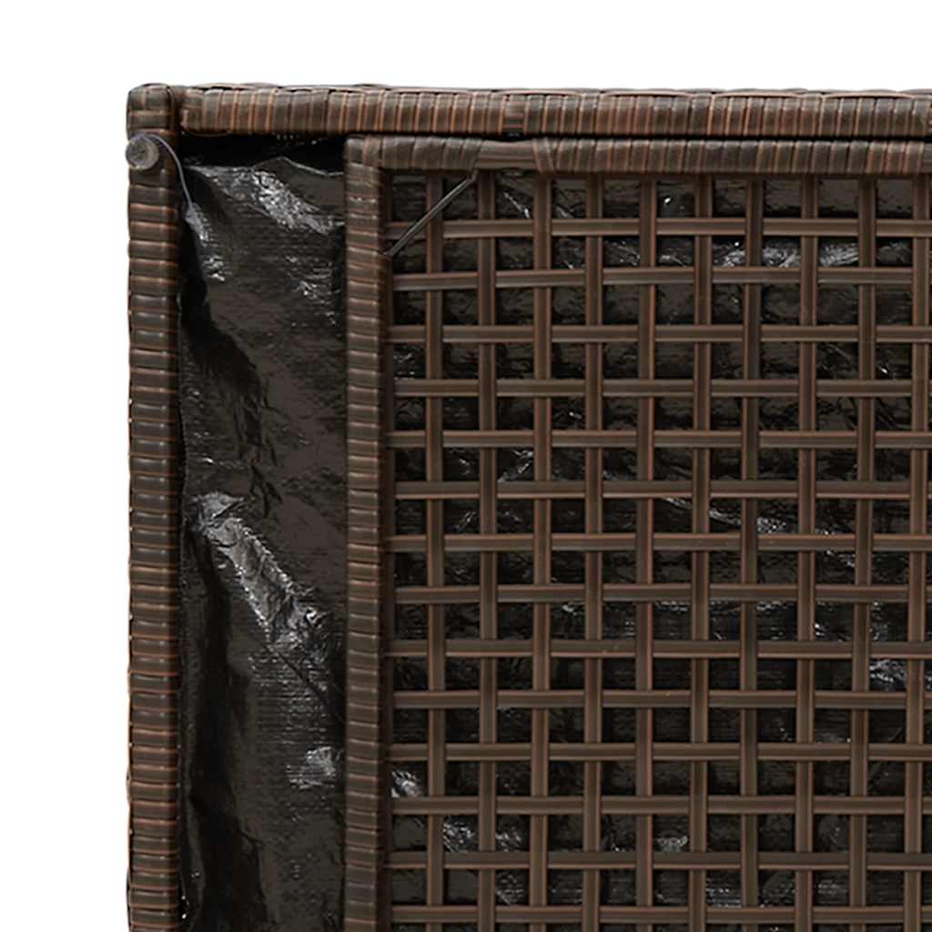 Venkovní Úložná Lavice S Polštářem Brown 100 Cm Poly Rattan