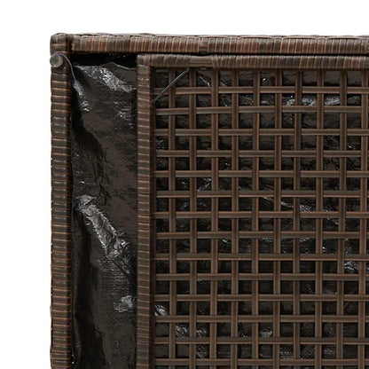 Venkovní Úložná Lavice S Polštářem Brown 100 Cm Poly Rattan
