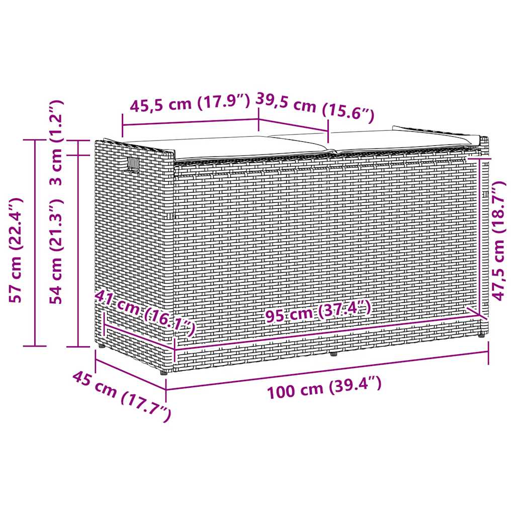 Venkovní Lavice S Polštářem Černá 100 Cm Poly Ratan