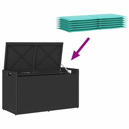 Venkovní Lavice S Polštářem Černá 100 Cm Poly Ratan