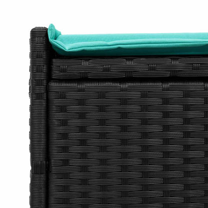 Venkovní Lavice S Polštářem Černá 100 Cm Poly Ratan