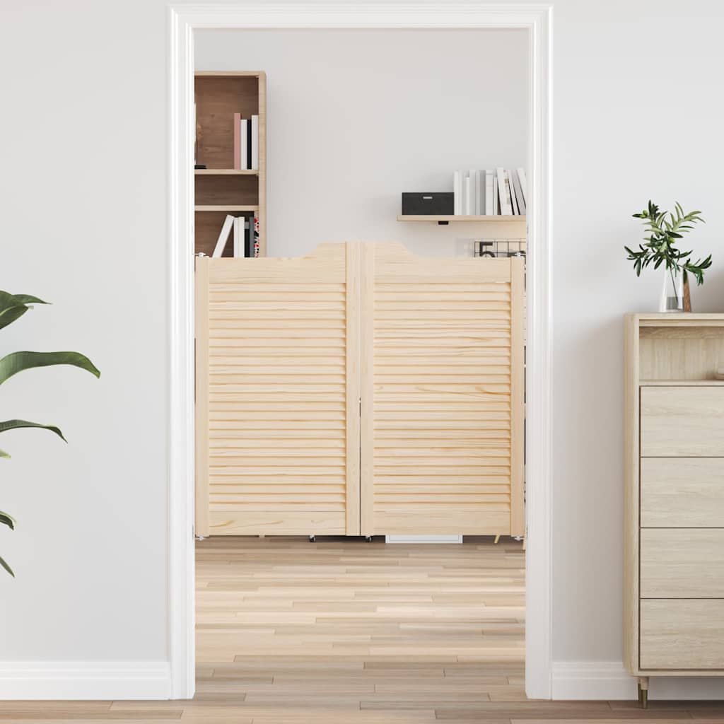 Křídlové Dveře Louvred Design 1 Pár Borovicový Masiv