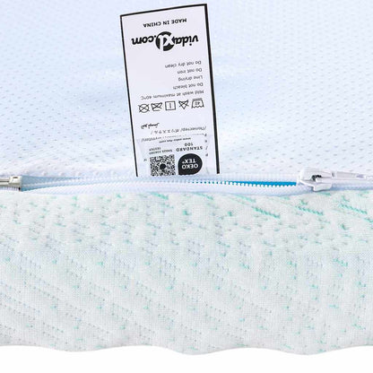 Topper Na Matraci Bílá A Zelená 70 X 200 Cm Jacquardová Tkanina