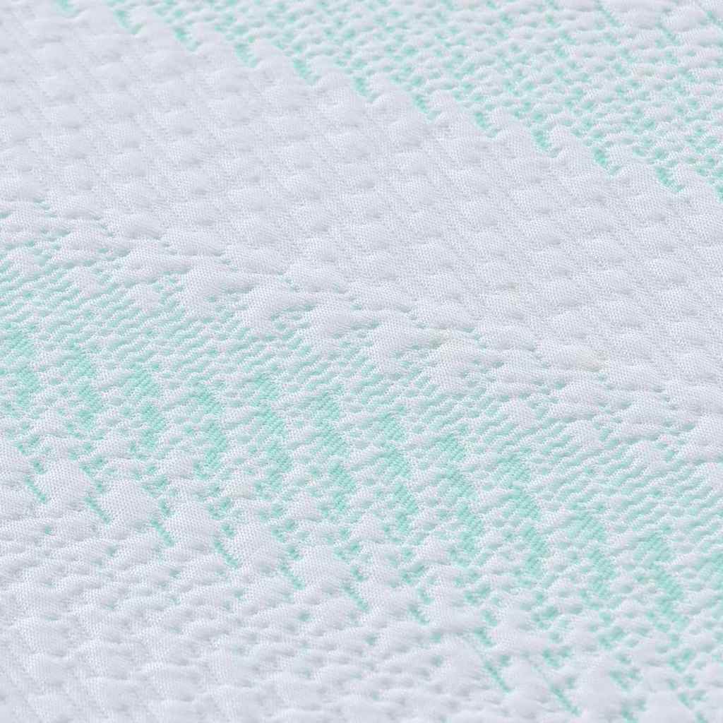Topper Na Matraci Bílá A Zelená 70 X 200 Cm Jacquardová Tkanina