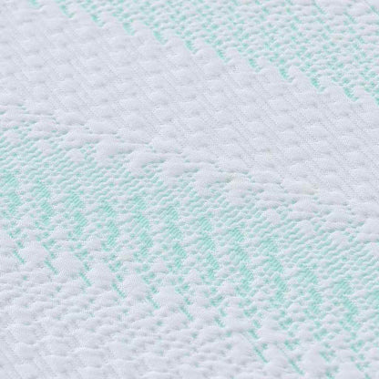 Topper Na Matraci Bílá A Zelená 70 X 200 Cm Jacquardová Tkanina