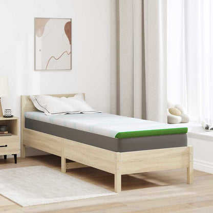 Topper Na Matraci Bílá A Zelená 70 X 200 Cm Jacquardová Tkanina