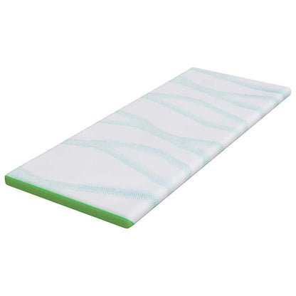 Topper Na Matraci Bílá A Zelená 70 X 200 Cm Jacquardová Tkanina