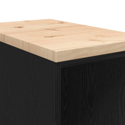 Garážová Skříň Černá Borovicový Masiv Černá