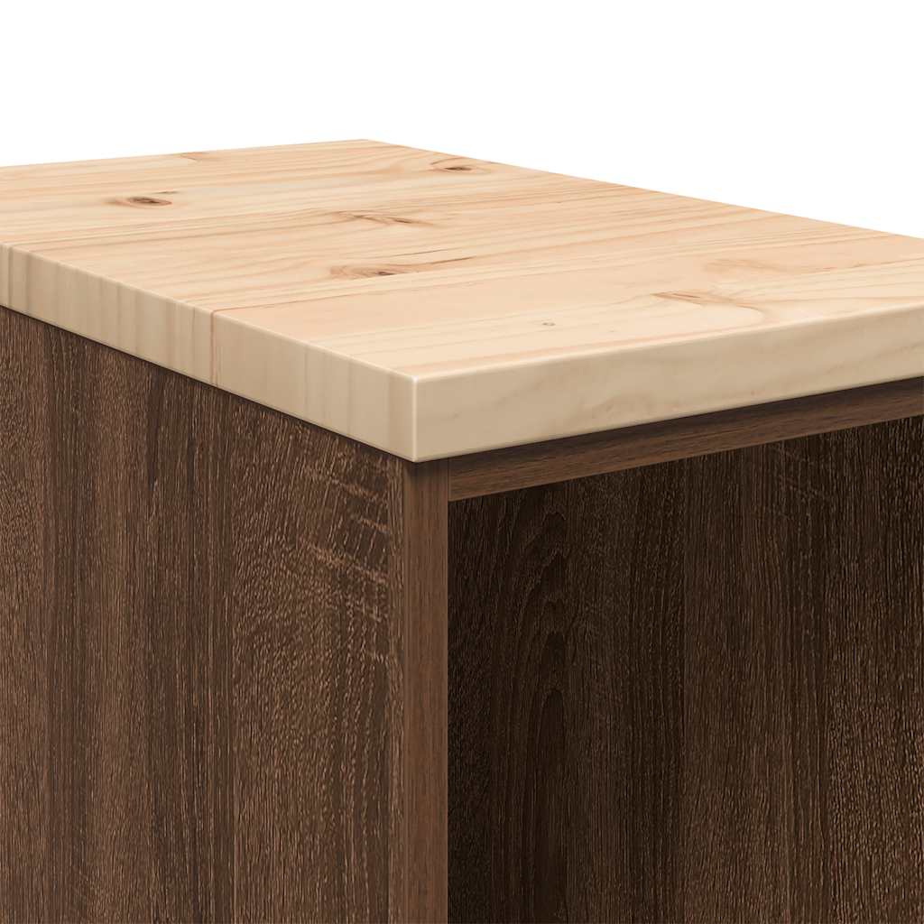 Garážová Skříň Borovicový Masiv Hnědý Dub