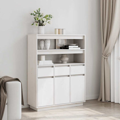 Skříň Highboard 89X34X116,5 Cm Masivní Borové Dřevo
