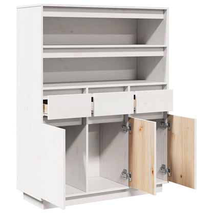 Skříň Highboard 89X34X116,5 Cm Masivní Borové Dřevo