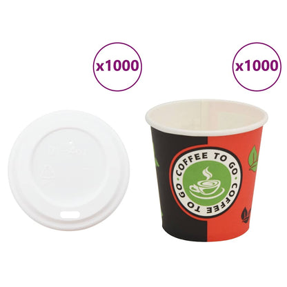 Papírové Kelímky Na Kávu S Víčky 1000 Pcs 4Oz 120Ml