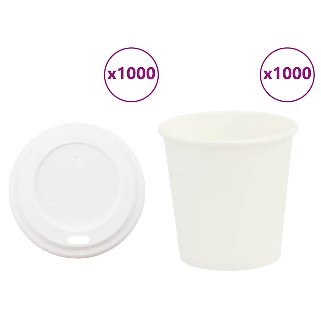 Papírové Kelímky Na Kávu S Víčky 1000 Pcs 16Oz 400Ml