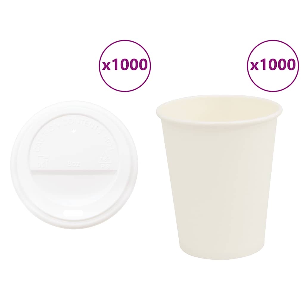 Papírové Kelímky Na Kávu S Víčky 1000 Pcs 16Oz 400Ml