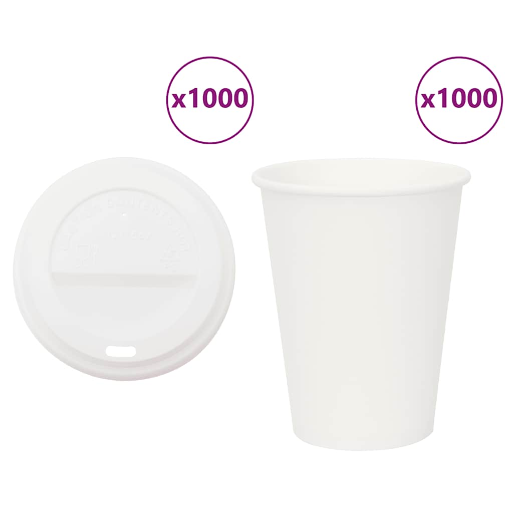 Papírové Kelímky Na Kávu S Víčky 1000 Pcs 16Oz 400Ml