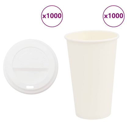 Papírové Kelímky Na Kávu S Víčky 1000 Pcs 16Oz 400Ml