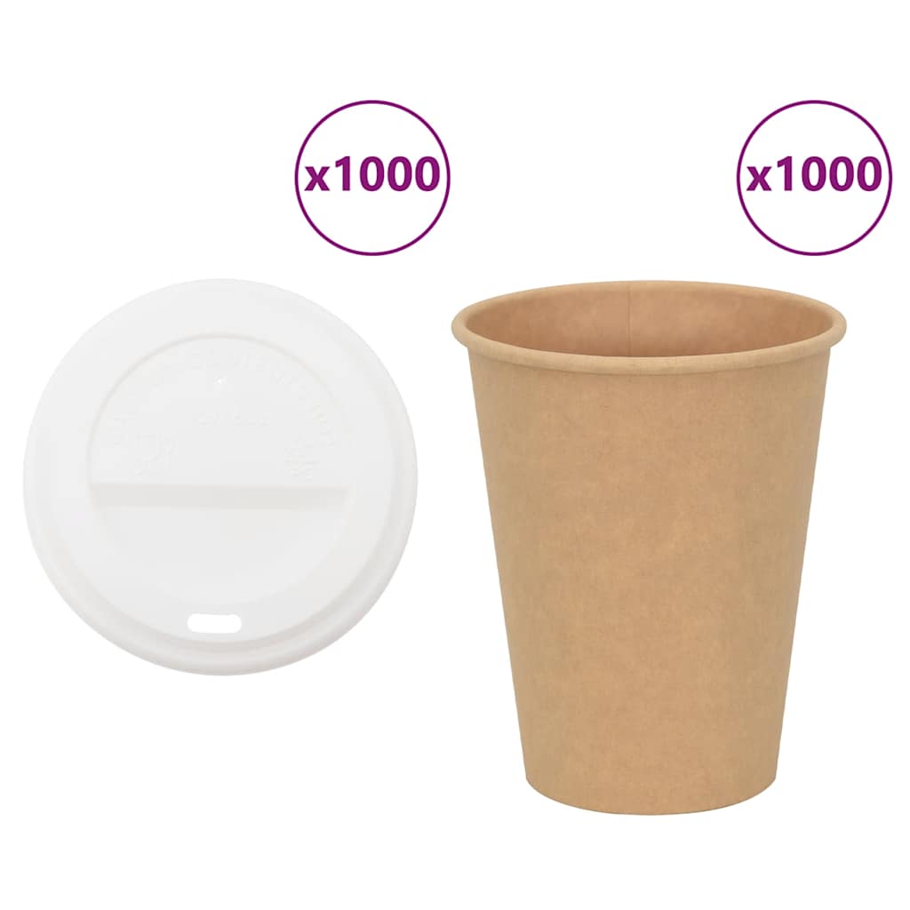 Papírové Kelímky Na Kávu S Víčky 1000 Pcs 8Oz 200Ml