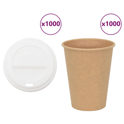 Papírové Kelímky Na Kávu S Víčky 1000 Pcs 8Oz 200Ml
