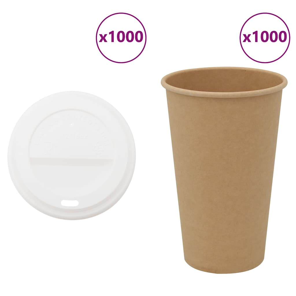 Papírové Kelímky Na Kávu S Víčky 1000 Pcs 8Oz 200Ml