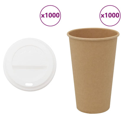 Papírové Kelímky Na Kávu S Víčky 1000 Pcs 8Oz 200Ml