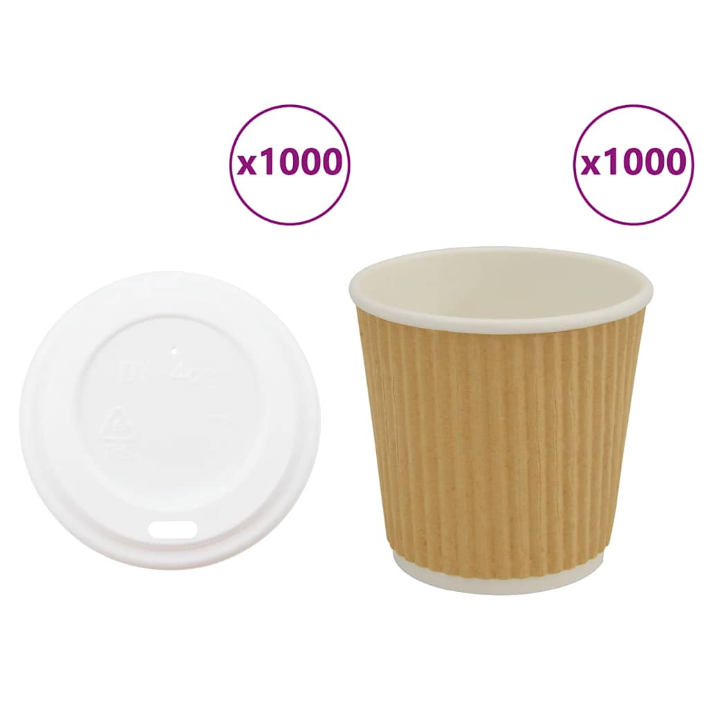 Papírové Kelímky Na Kávu S Víčky 1000 Pcs 4Oz 100Ml