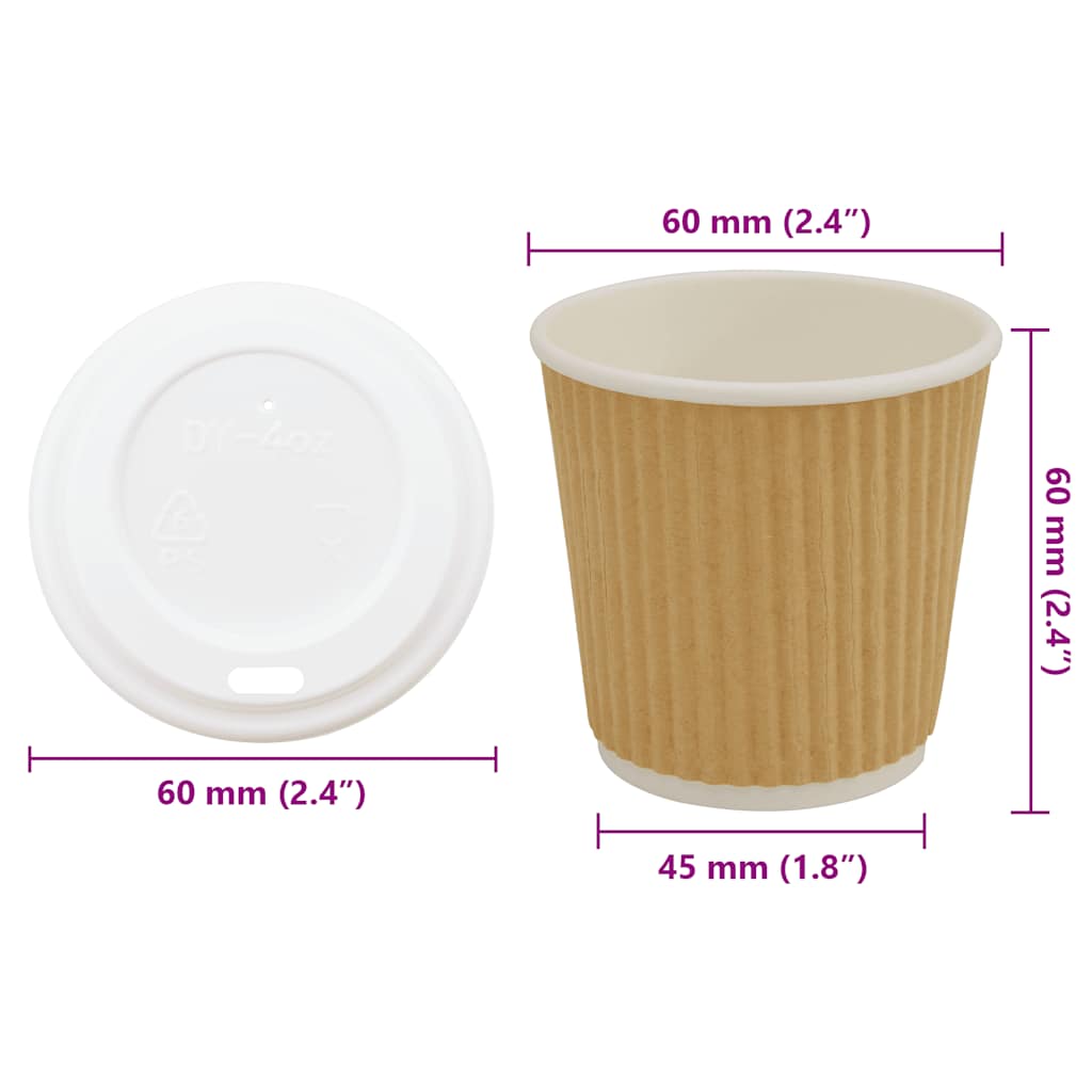 Papírové Kelímky Na Kávu S Víčky 1000 Pcs 4Oz 100Ml