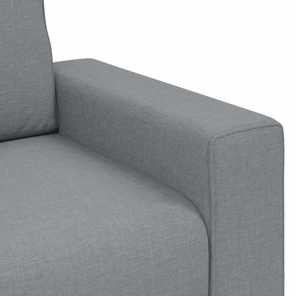 3Dílná Sedací Souprava S Poduškami Světle Šedá Textil
