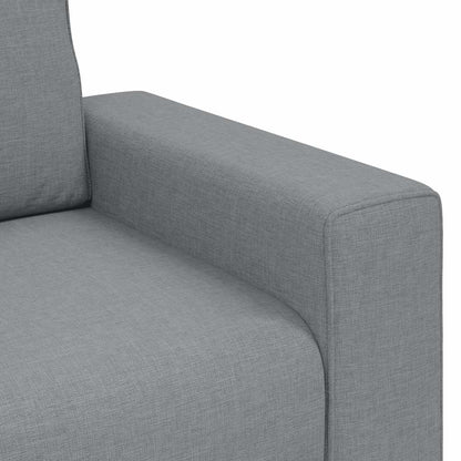 3Dílná Sedací Souprava S Poduškami Světle Šedá Textil