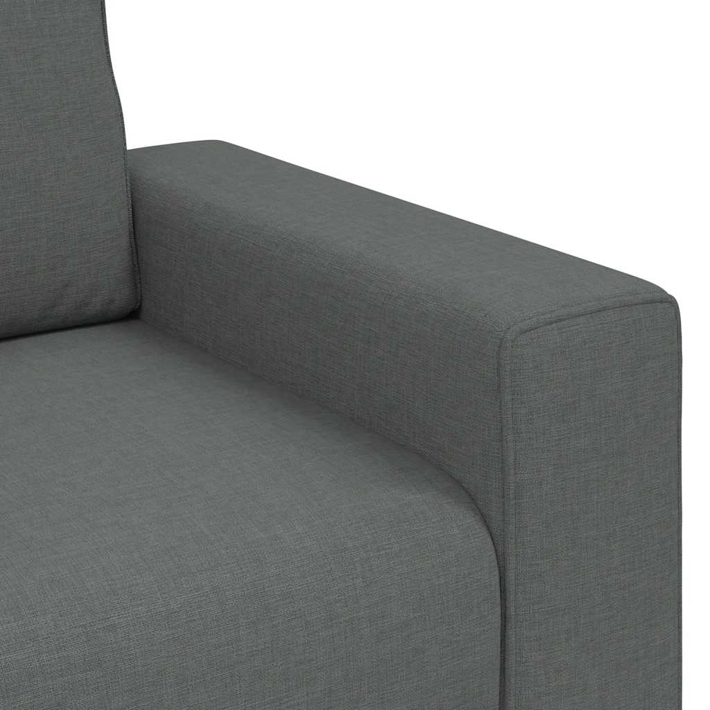 3Dílná Sedací Souprava S Poduškami Tmavě Šedá Textil