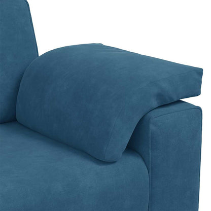 3Dílná Sedací Souprava S Poduškami Modrá Samet