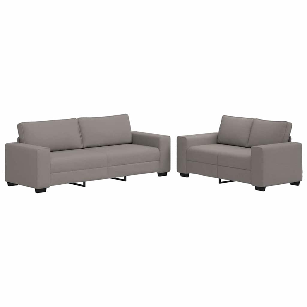 2Dílná Sedací Souprava S Poduškami Taupe Textil