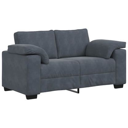 Dvoudílná Sedací Souprava S Polštáři Tmavě Šedý Samet