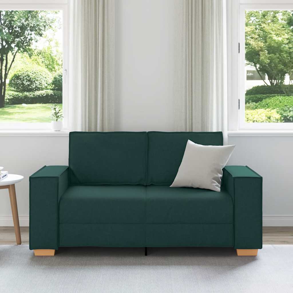Dvoumístná Pohovka Tmavě Zelená 120 Cm Látková