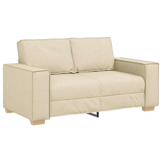 Dvoumístná Pohovka Krémová 120 Cm Látková