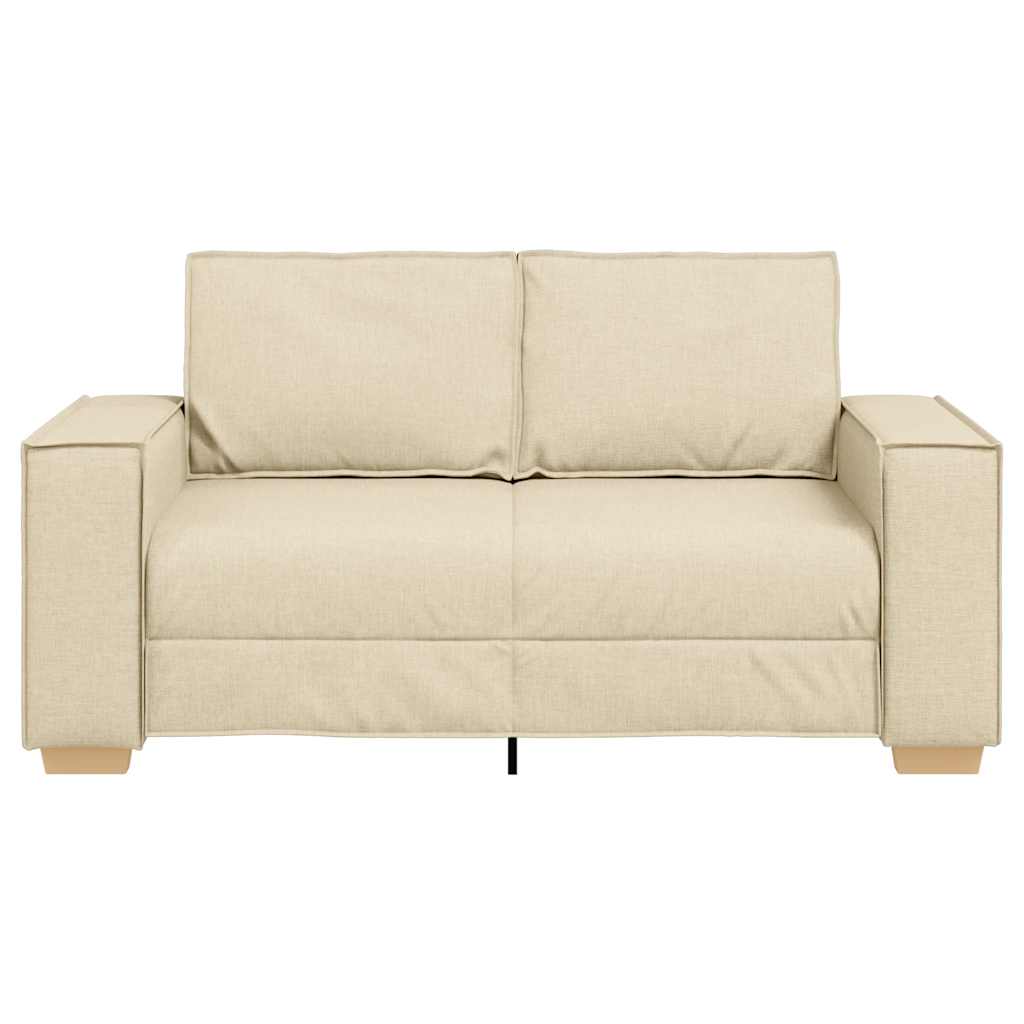 Dvoumístná Pohovka Krémová 120 Cm Látková