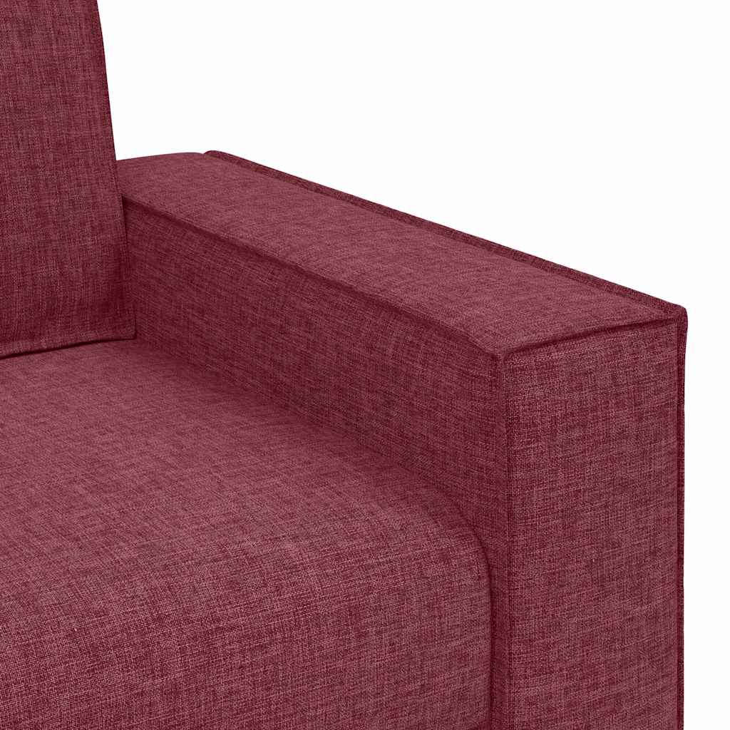 3-Místné Sofa Víno Červené 220 Cm Textil