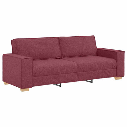3-Místné Sofa Víno Červené 220 Cm Textil