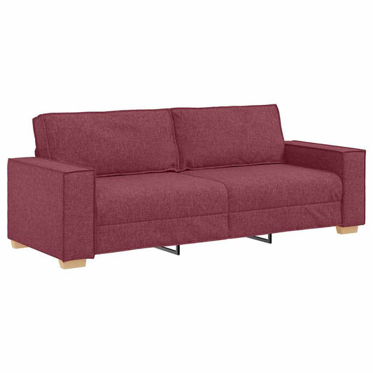 3-Místné Sofa Víno Červené 220 Cm Textil