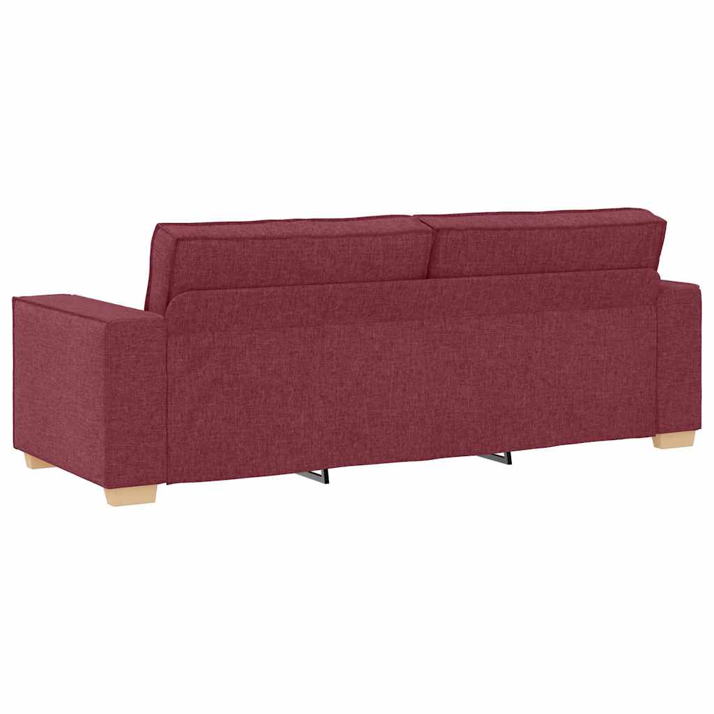 3-Místné Sofa Víno Červené 220 Cm Textil