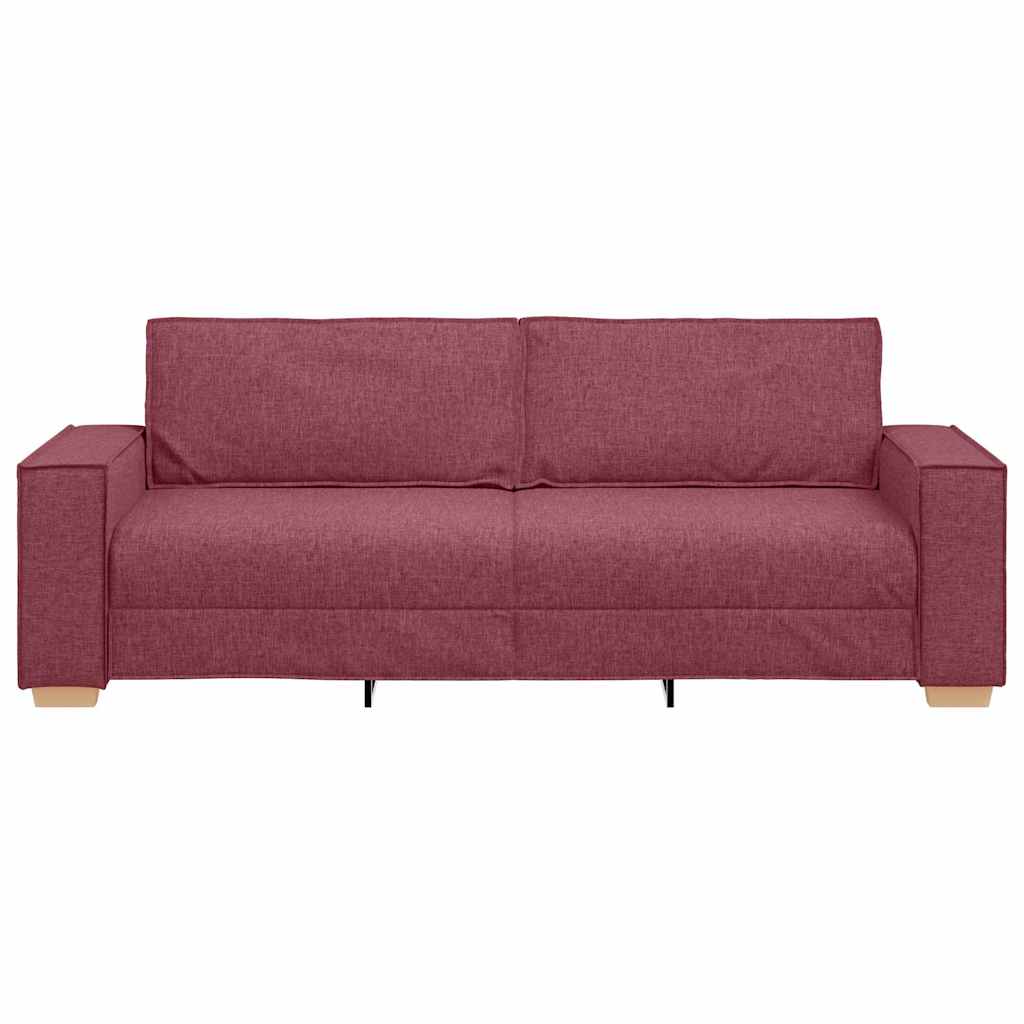 3-Místné Sofa Víno Červené 220 Cm Textil