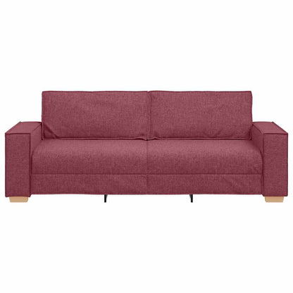 3-Místné Sofa Víno Červené 220 Cm Textil
