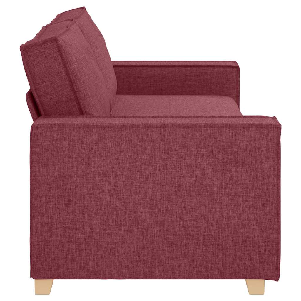 3-Místné Sofa Víno Červené 220 Cm Textil